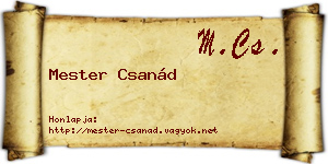 Mester Csanád névjegykártya