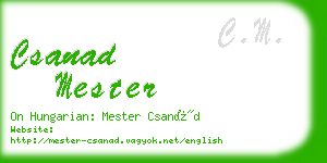 csanad mester business card